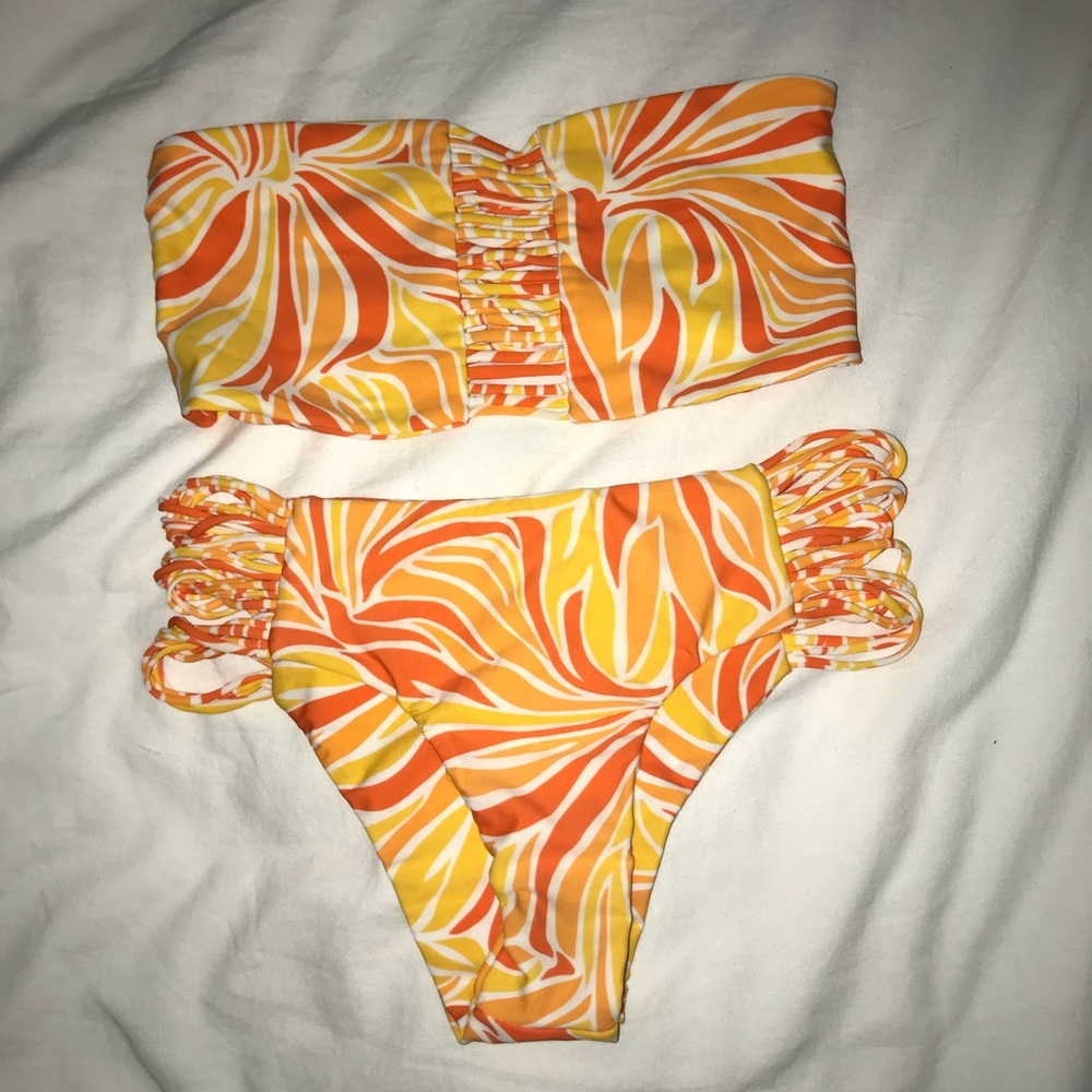 Mikoh Orange and Yellow Bikini Set